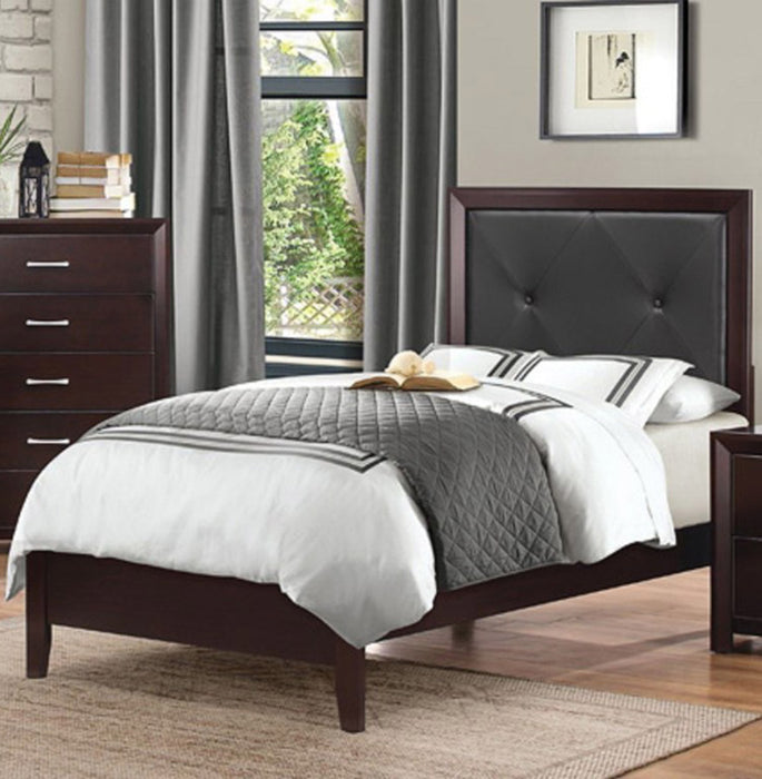 Homelegance Edina Twin Panel Bed in Espresso-Hinted Cherry 2145T-1 image