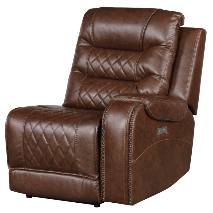 Homelegance Furniture Putnam Power Right Side Reclining Chair with USB Port in Brown 9405BR-RRPW image