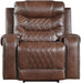 Homelegance Furniture Putnam Power Reclining Chair in Brown 9405BR-1PW image
