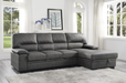 Homelegance Furniture Michigan Sectional with Pull Out Bed and Right Chaise in Dark Gray 9407DG*2RC3L image