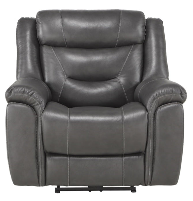 Homelegance Furniture Danio Power Double Reclining Chair with Power Headrests in Dark Gray 9528DGY-1PWH image