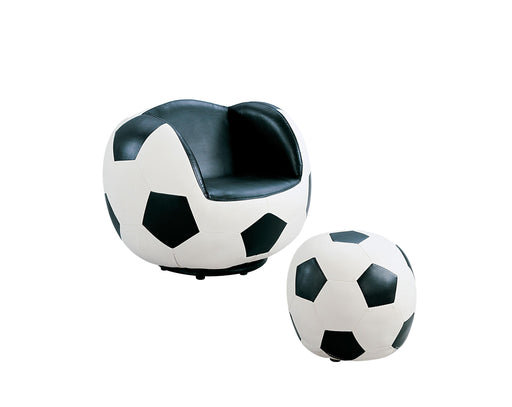 All Star Soccer: White & Black Chair & Ottoman (2Pc Pk) image