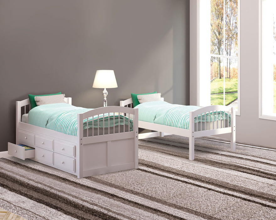 Micah White Bunk Bed & Trundle (Twin/Twin) image