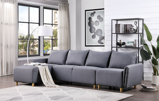 Marcin Blue Fabric Sectional Sofa image