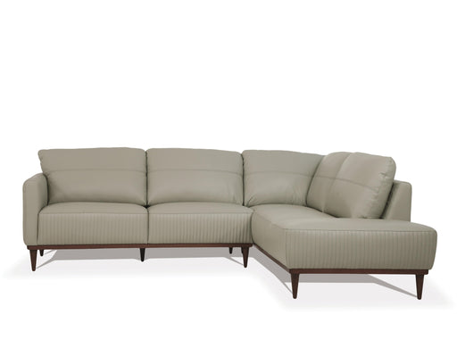 Tampa Airy Green Leather Sectional Sofa image