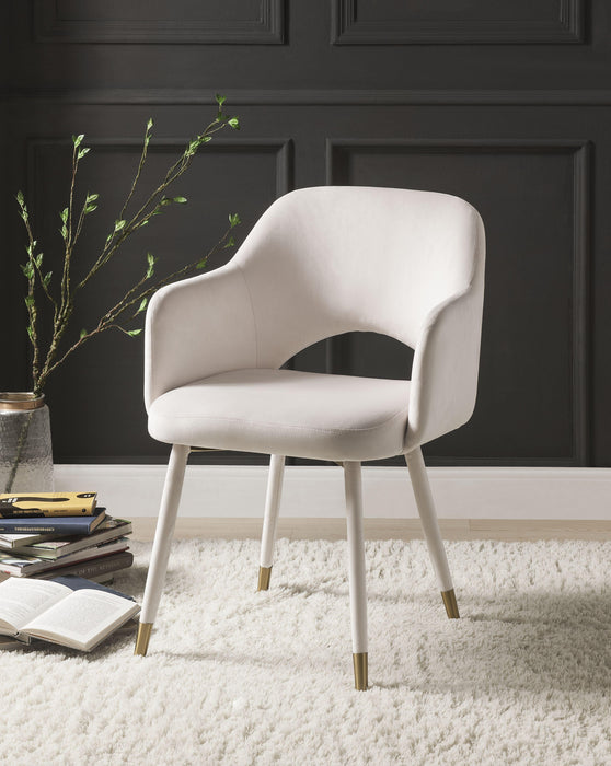 Applewood Cream Velvet & Gold Accent Chair image