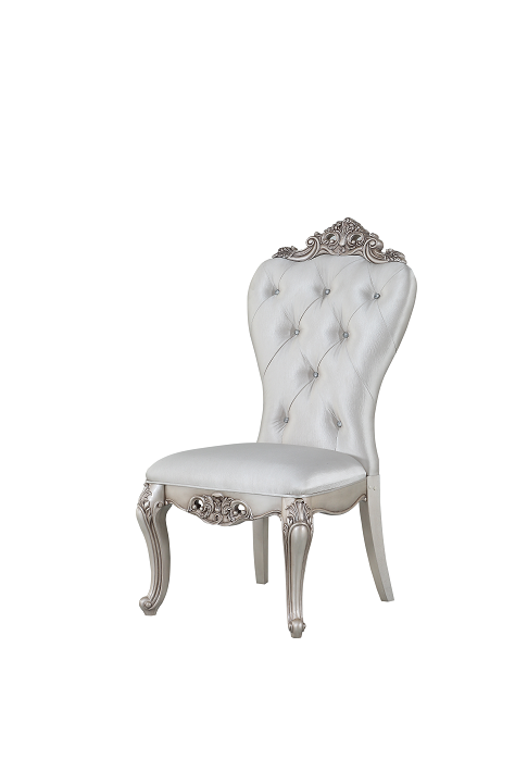 Gorsedd Cream Fabric & Antique White Side Chair image