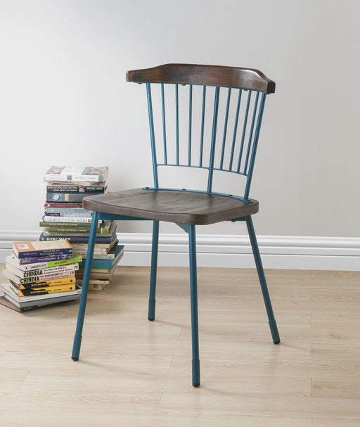 Orien Teal & Brown Oak Side Chair image