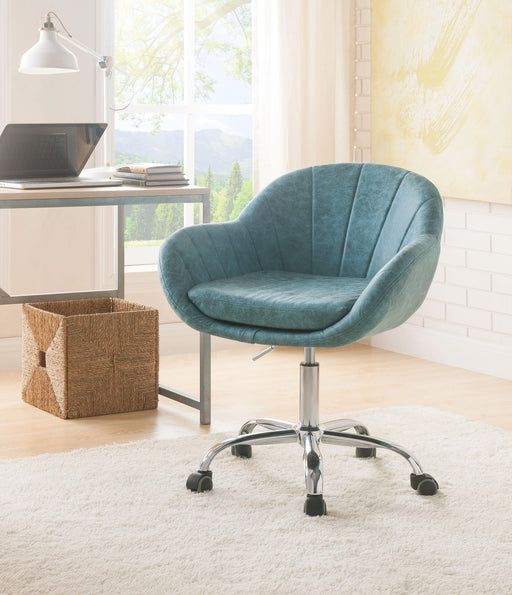 Giolla Vintage Turquoise PU & Chrome Office Chair image