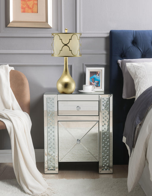 Maisha Mirrored & Faux Crystals Accent Table image
