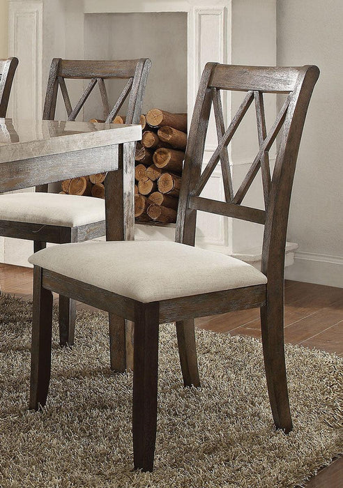 Acme Furniture Claudia Side Chair in Beige and Brown (Set of 2) 71717 image