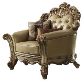 Acme Vendome Chair w/ 2 Pillows in Gold Patina 53002 image