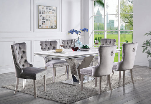 VALDEVERS 7 Pc. Dining Table Set, Gray Chairs image