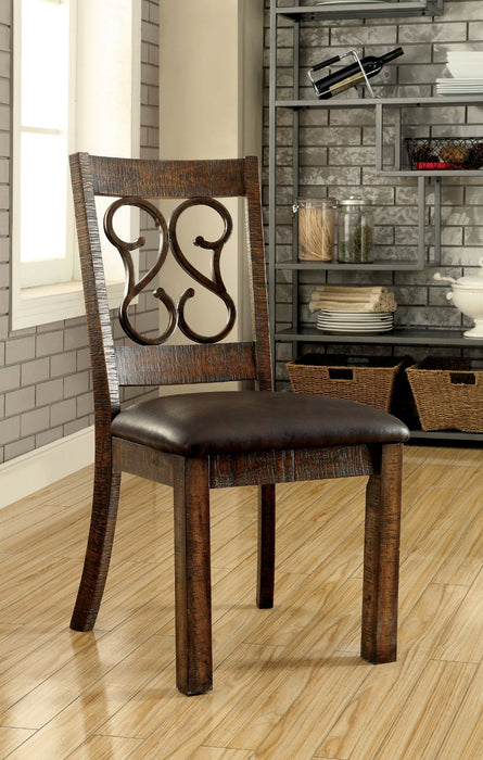 PAULINA Rustic Walnut/Espresso Side Chair (2/CTN) image