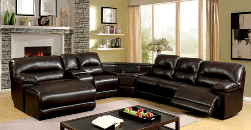 GLASGOW Brown Sectional w/ Wedge Table image