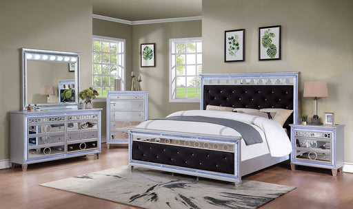 MAIREAD Cal.King Bed, Silver/Black image