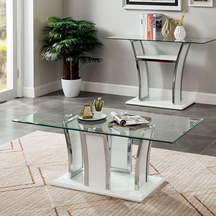 Staten Glossy White/Chrome Coffee Table image