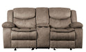 Homelegance Furniture Bastrop Double Glider Reclining Loveseat in Brown 8230FBR-2 image