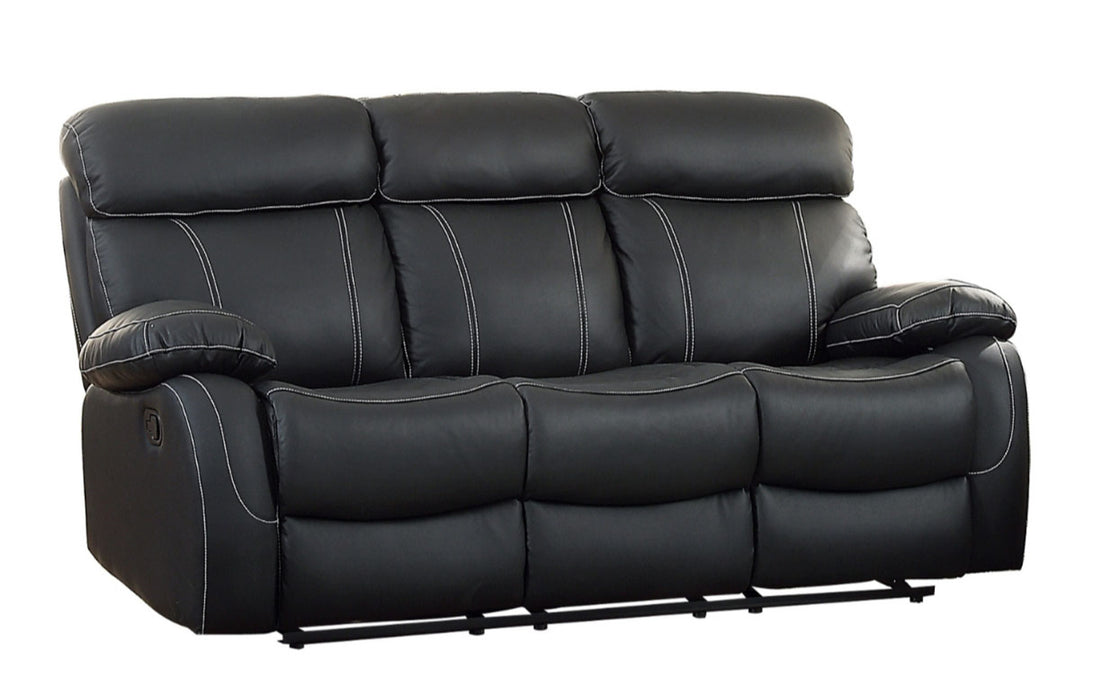 Homelegance Furniture Pendu Double Reclining Sofa in Black 8326BLK-3 image